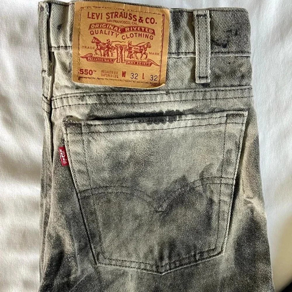Levi's Vintage 90s Gray Acid Wash Straight Jeans Classic Comfort